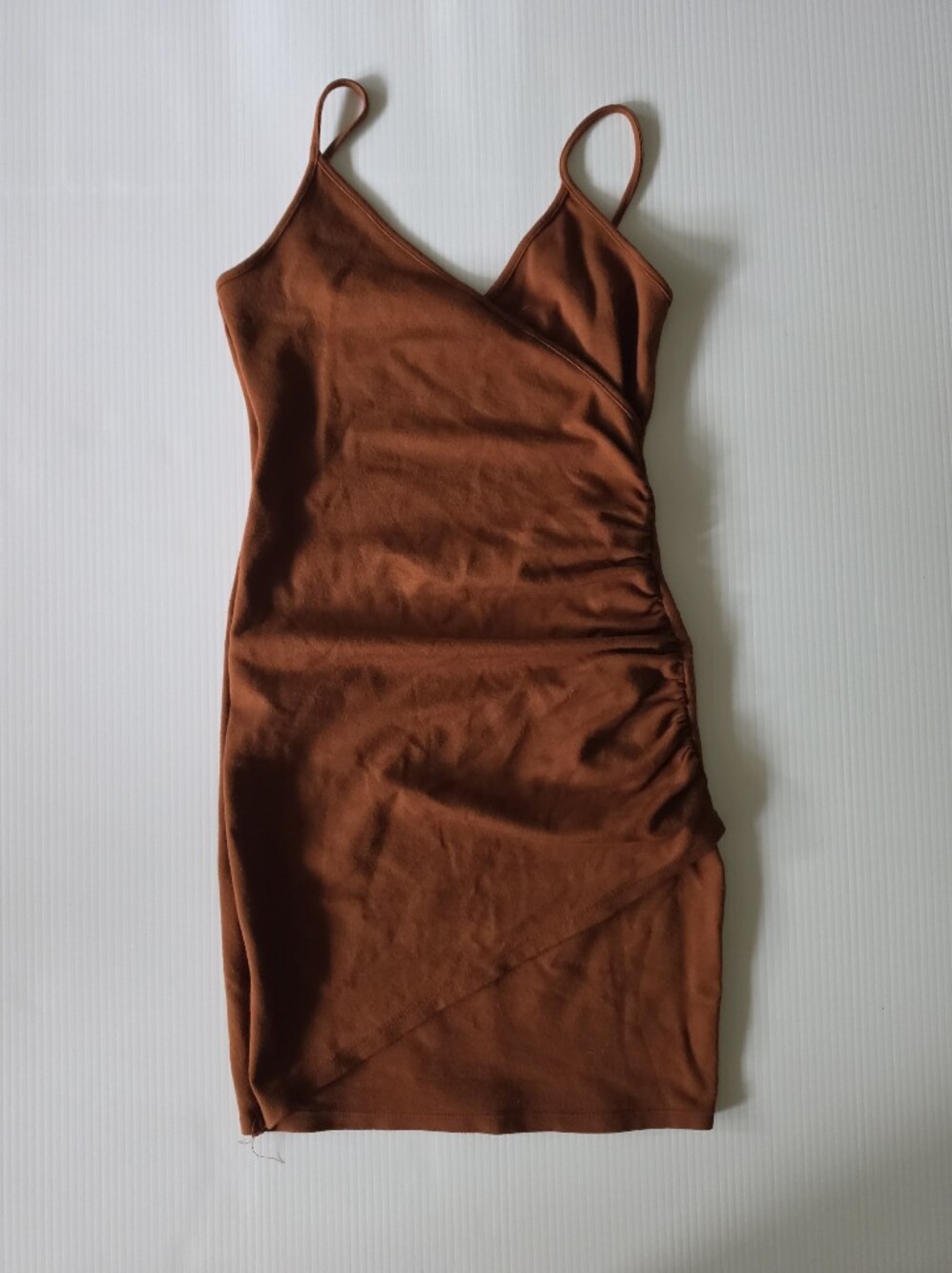 Forever 21 Rust Brown Wrap-Style Bodycon Dress